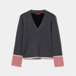 Color block knit sweater