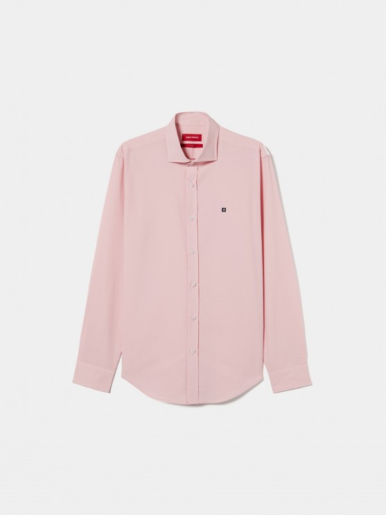 Camisa slim fit seersucker