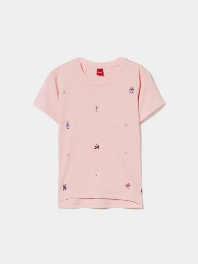 T-shirt com lantejoulas