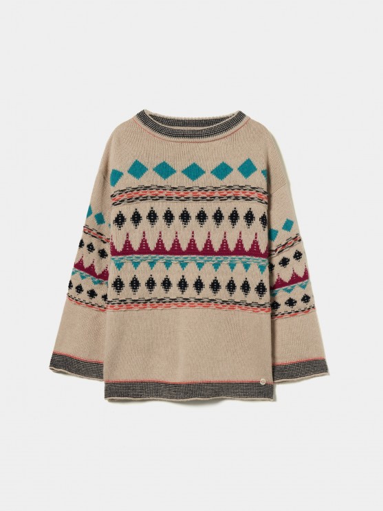 Jacquard knit sweater