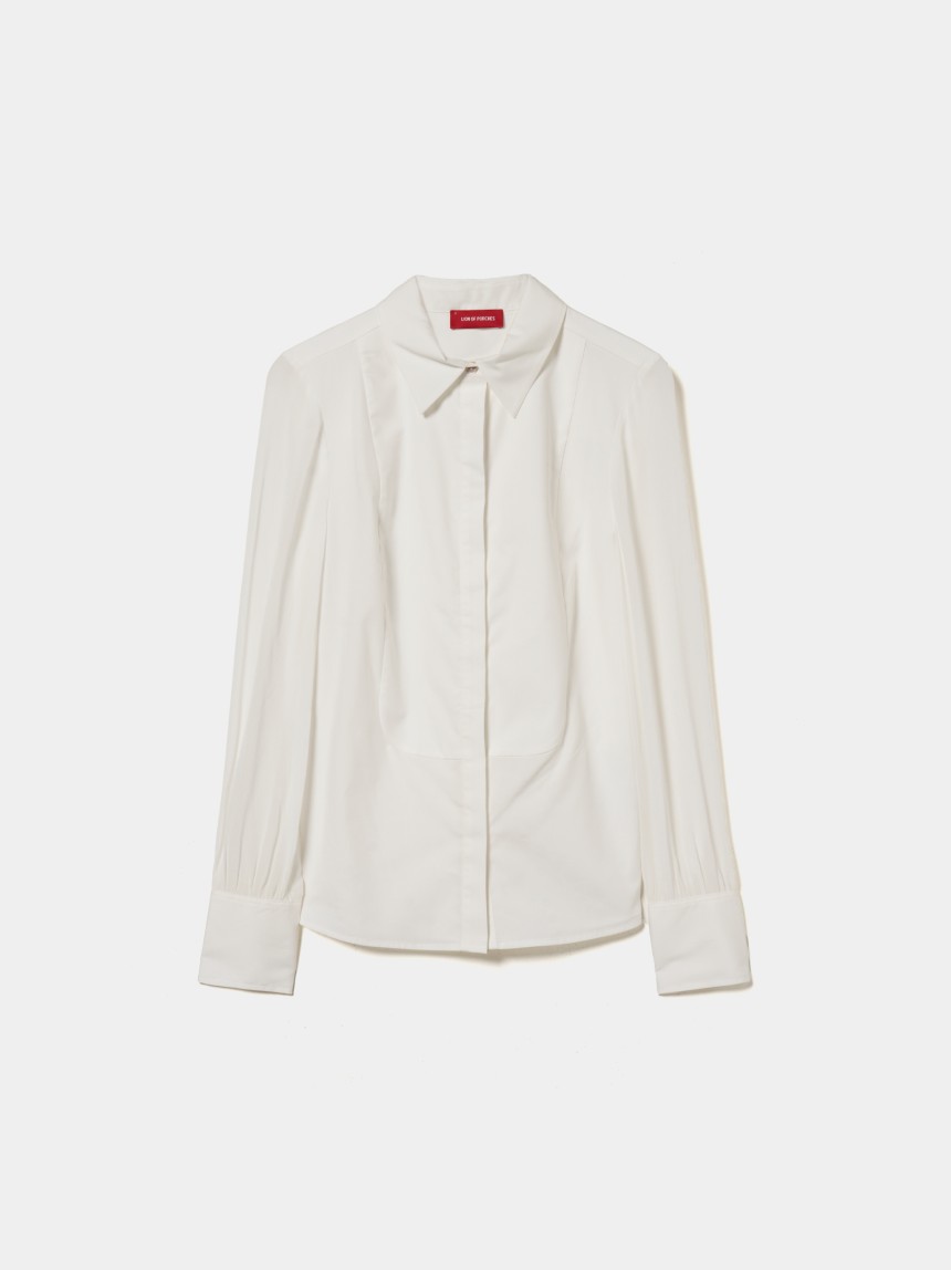 Shirt with transparent sleeves