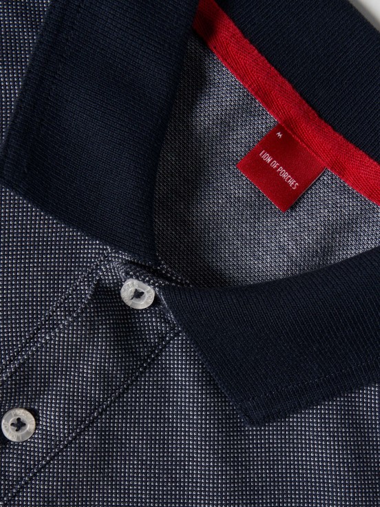 Two-tone knit piqu polo