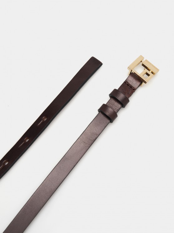 Thin leather belt