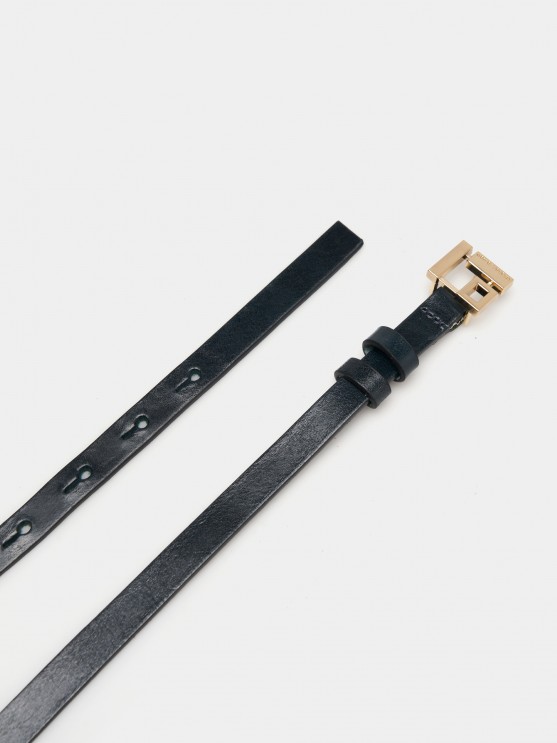 Thin leather belt
