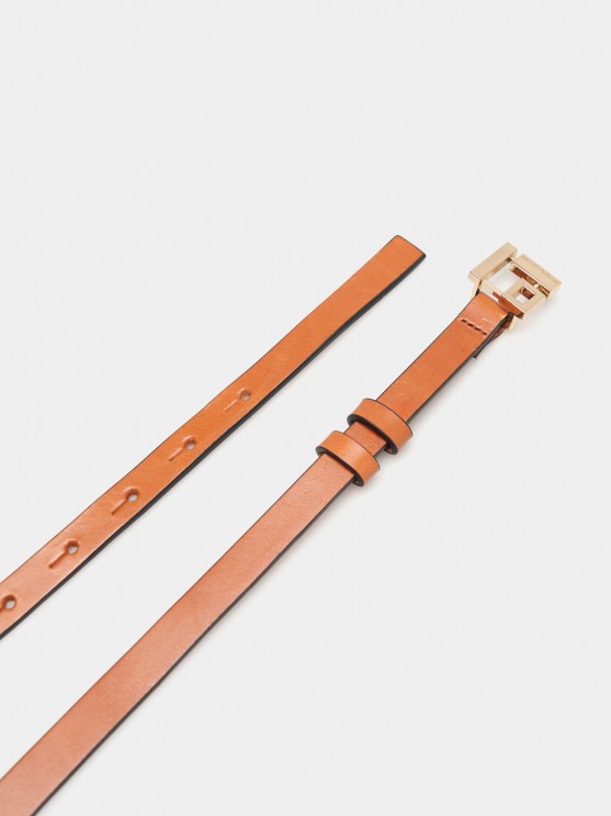 Thin leather belt