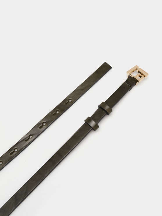 Thin leather belt