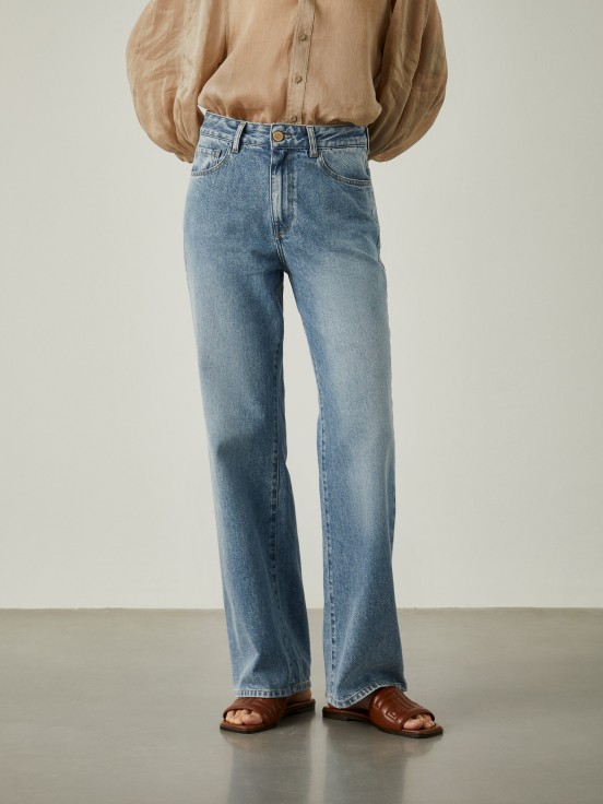 Relaxed fit denim pants