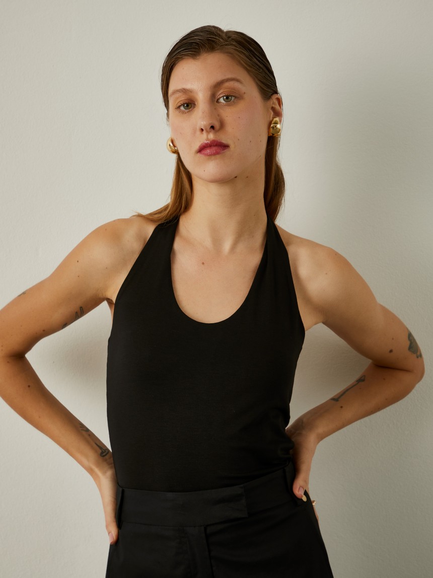 Top halter de malha