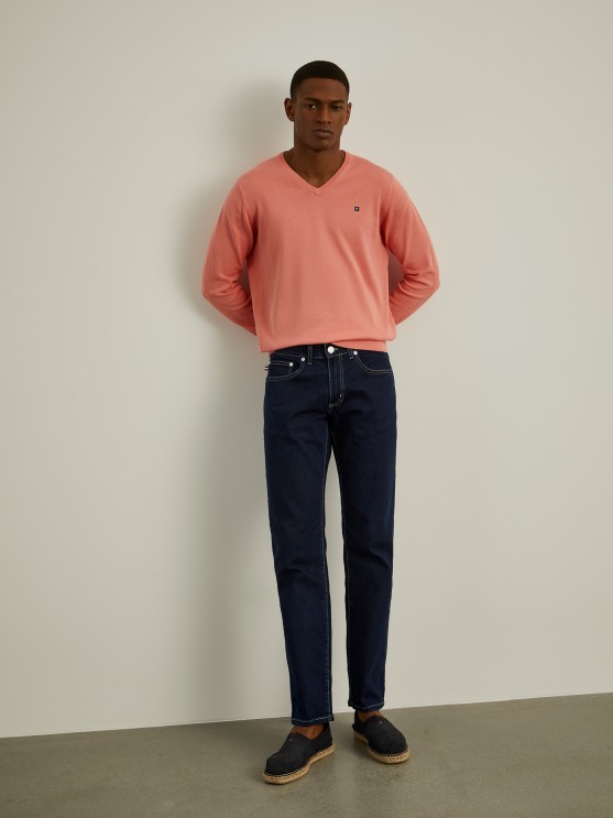 Regular fit denim trousers