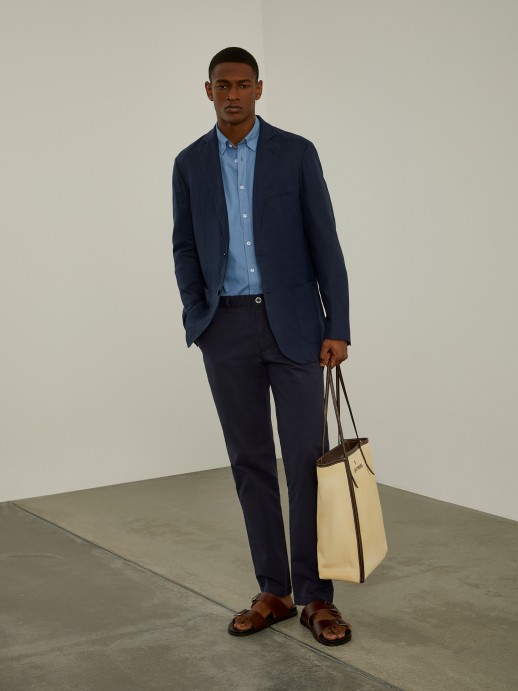 Linen slim fit blazer