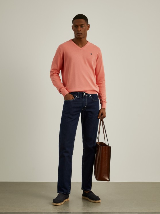 Regular fit denim trousers