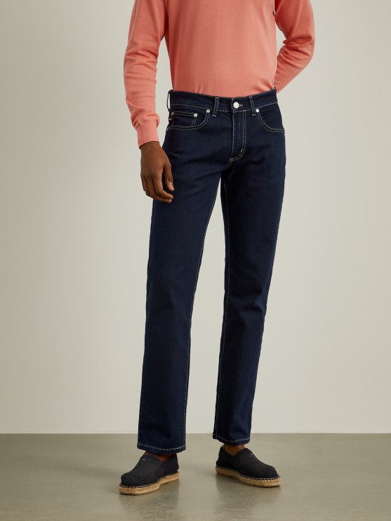 Regular fit denim trousers