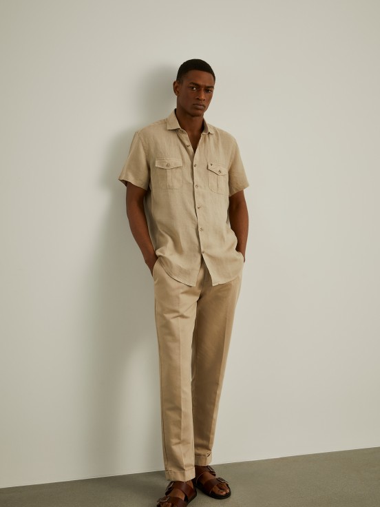 Linen short sleeve shirt