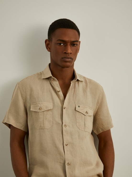 Linen short sleeve shirt