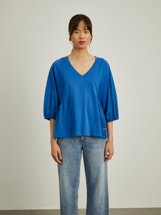 Flared sleeve sweater