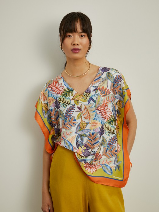 Tropical pattern blouse