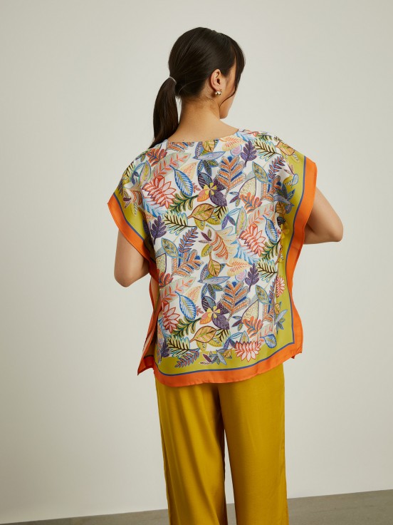 Tropical pattern blouse