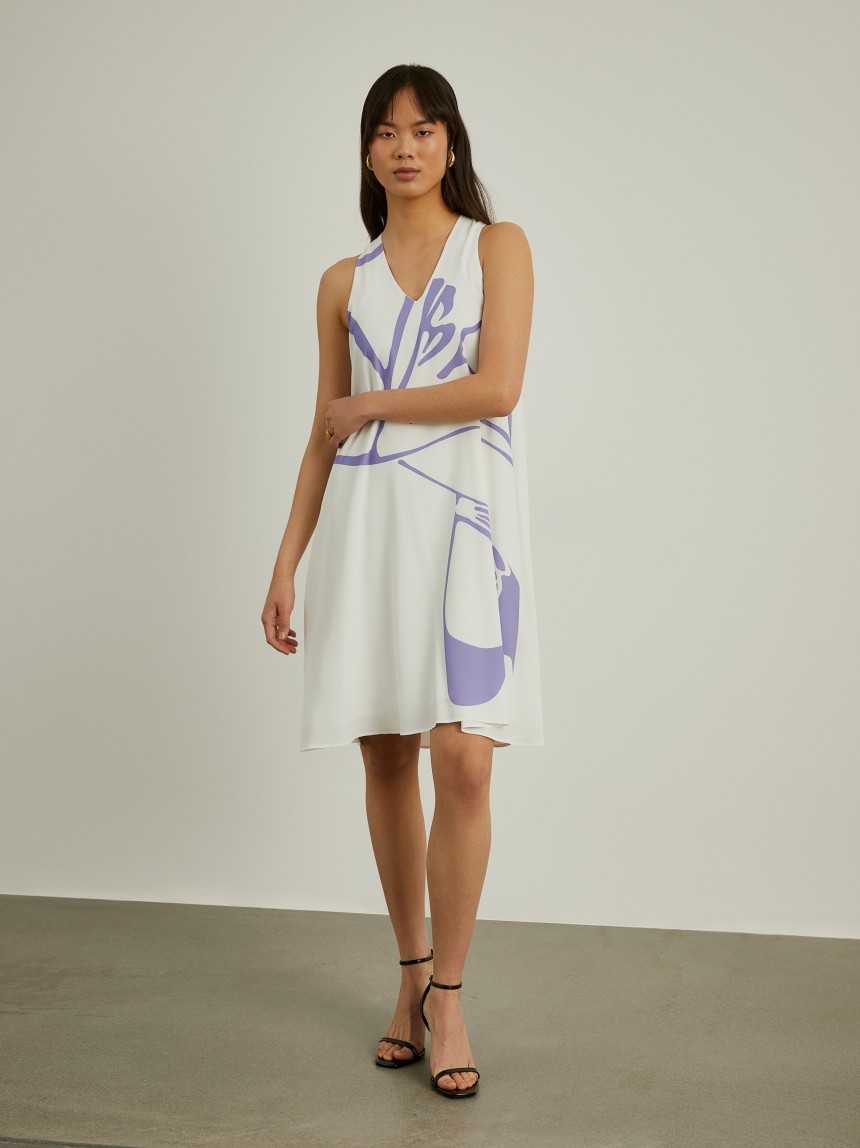 Vestido fluido sem mangas