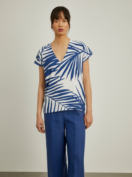 Palm trees pattern blouse