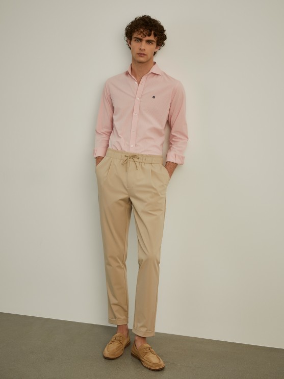 Camisa slim fit seersucker