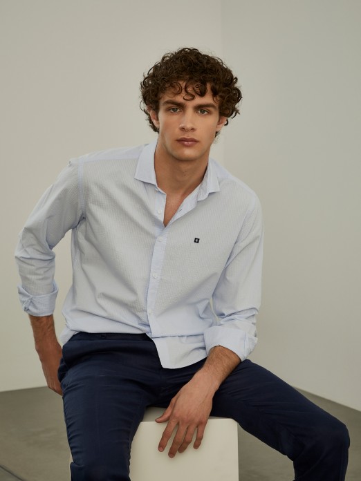 Seersucker slim fit shirt