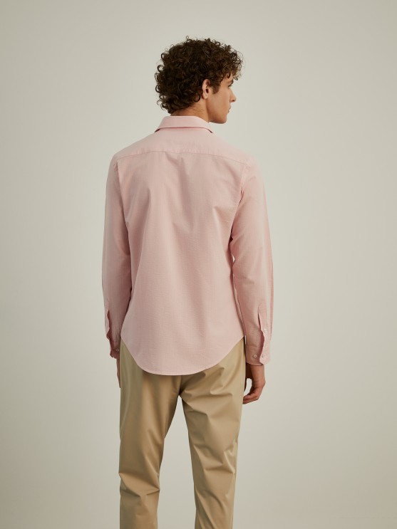 Camisa slim fit seersucker