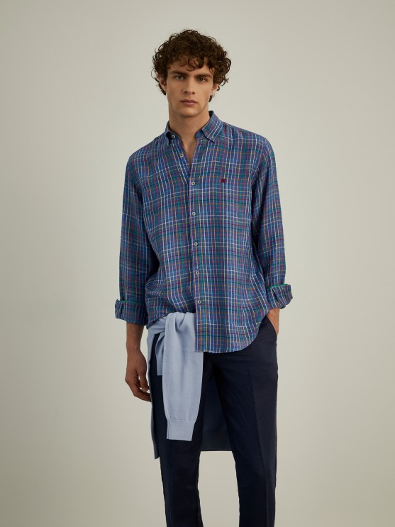 Linen check shirt