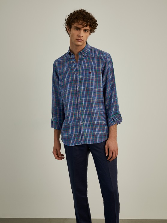 Linen check shirt