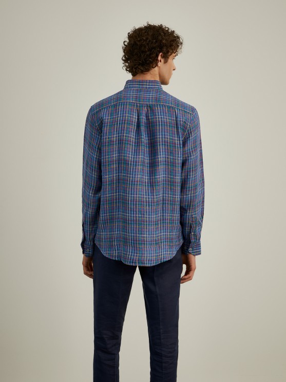 Linen check shirt