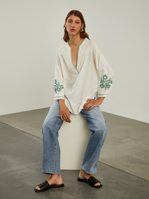 Blouse with embroidery
