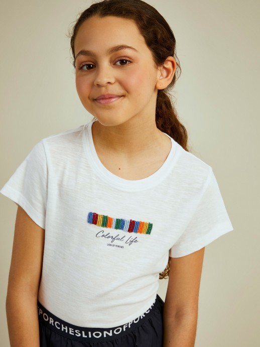 T-shirt with beads