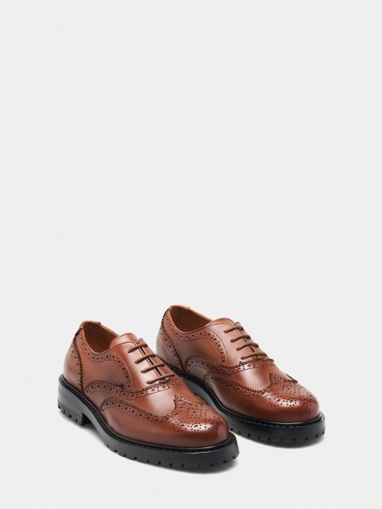 Zapatos brogue de piel