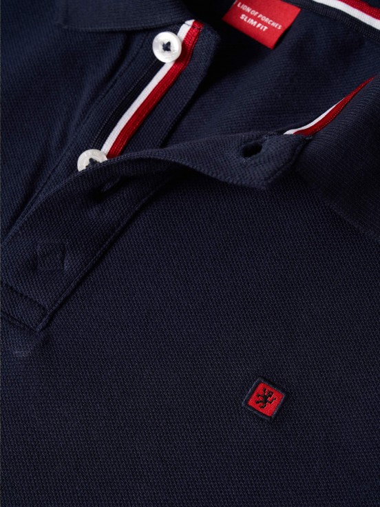 Slim fit piqu polo