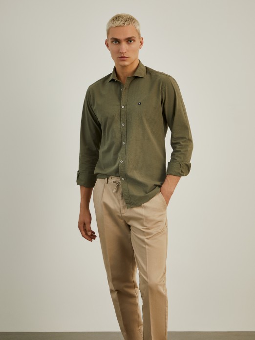 Seersucker slim fit shirt