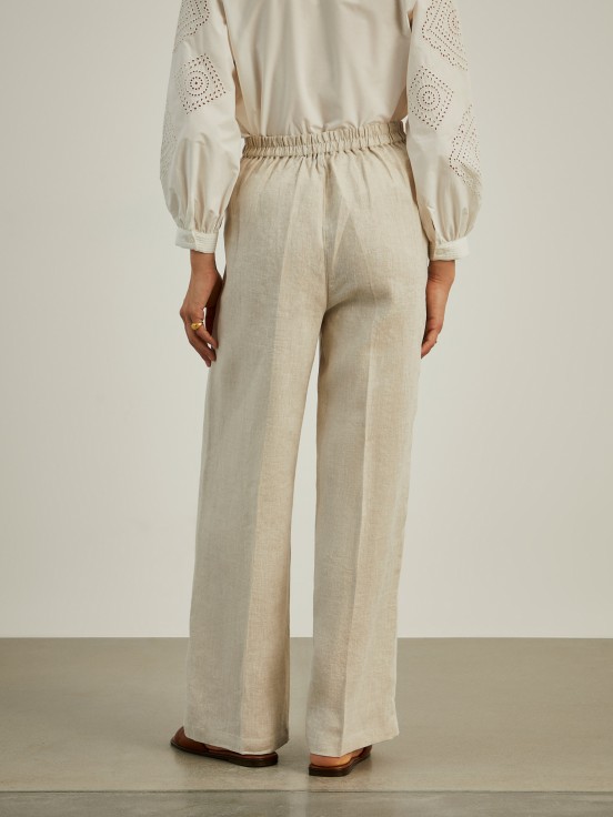 Linen pleated trousers