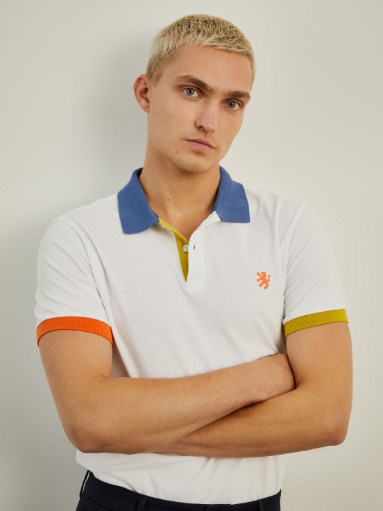 Slim fit piqu polo