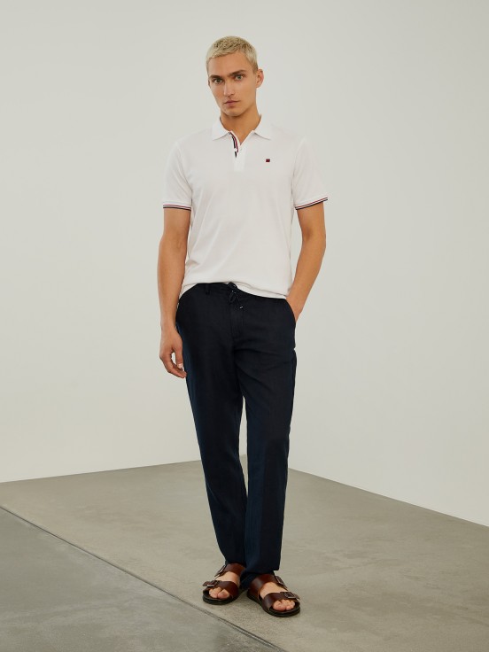 Slim fit piqu polo