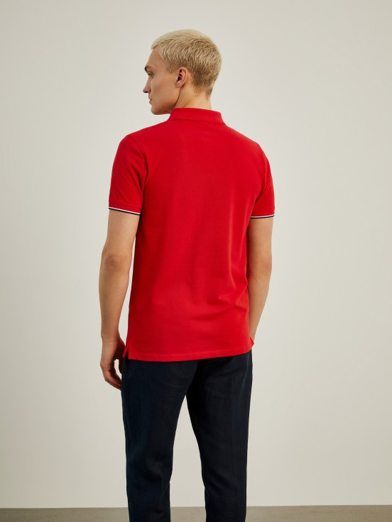 Slim fit piqu polo