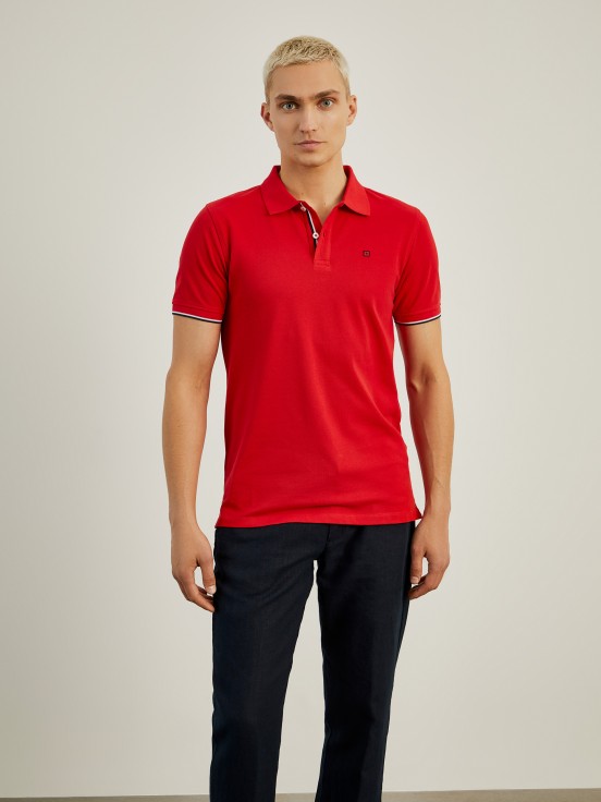 Slim fit piqu polo