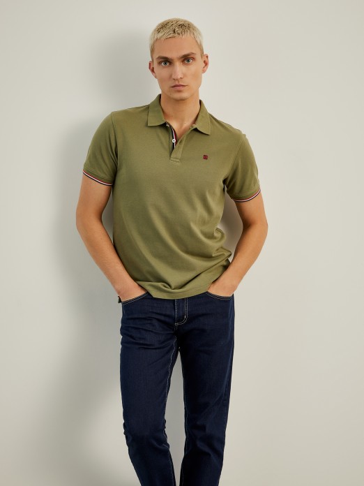 Slim fit piqu polo