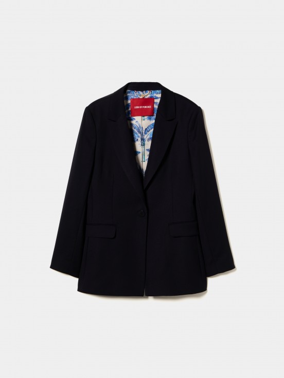 Blazer with contrast lining