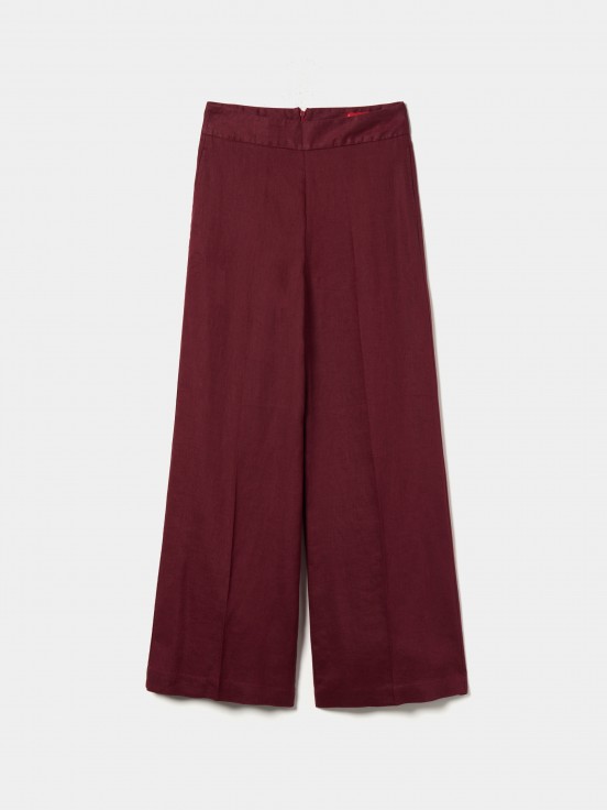 Calas wide leg de linho