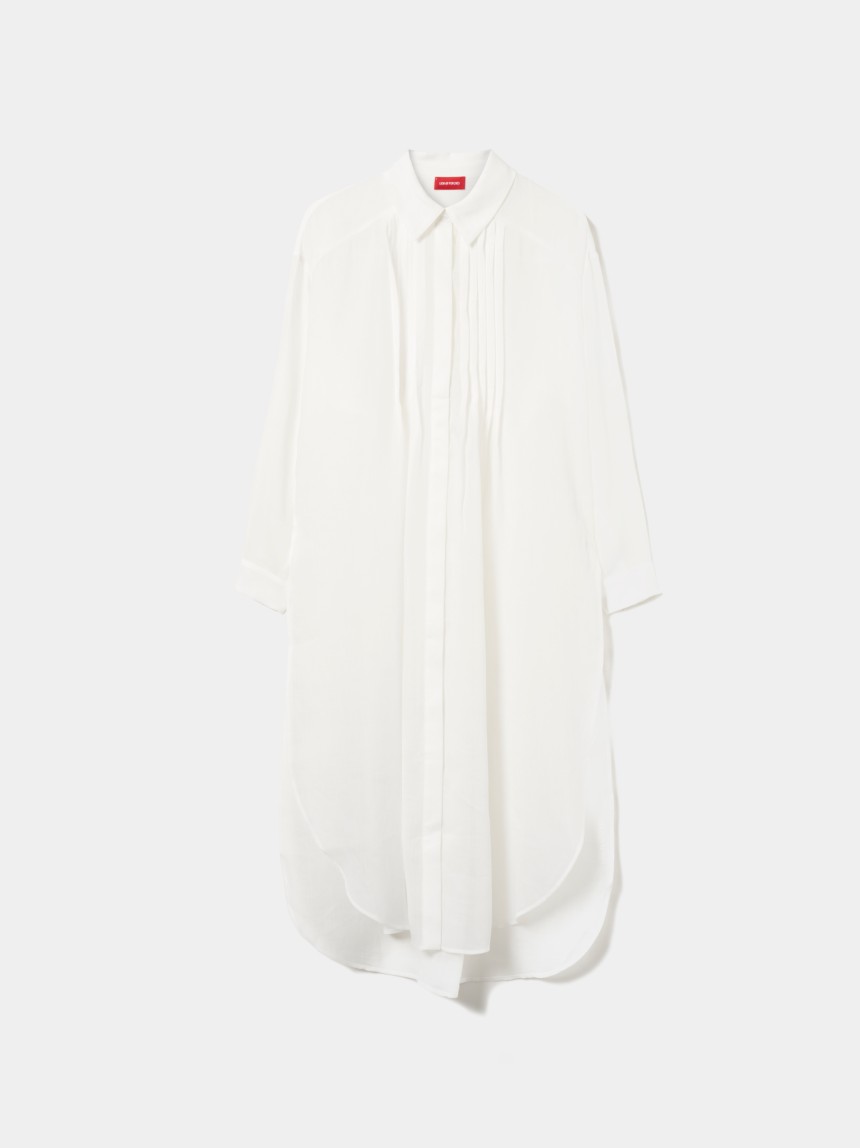 Long ramie and lyocell shirt