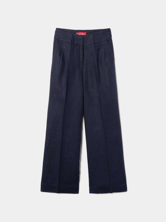 Pantaln ancho de lino