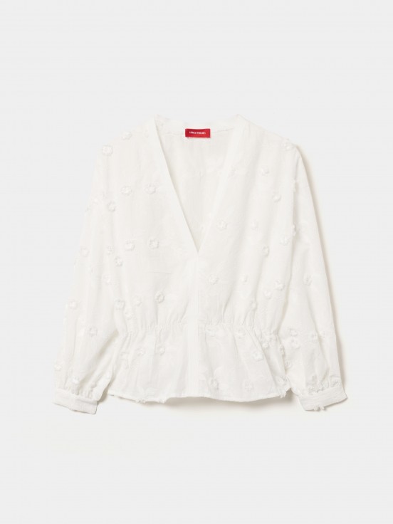 Blusa de algodo bordada