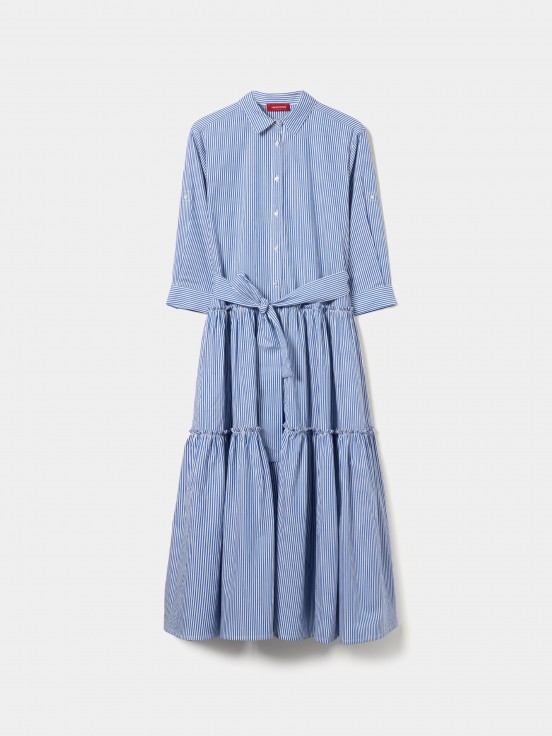 Vestido comprido s riscas
