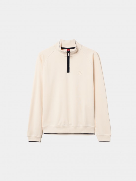 Sweater gola alta com fecho