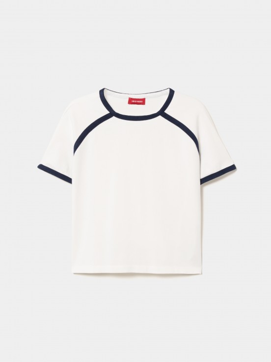 Camiseta de algodn bicolor