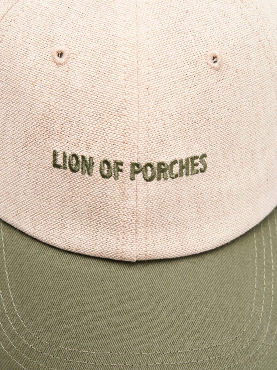 Gorra bicolor de algodn y lino