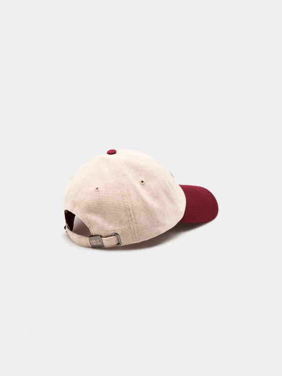 Gorra bicolor de algodn y lino